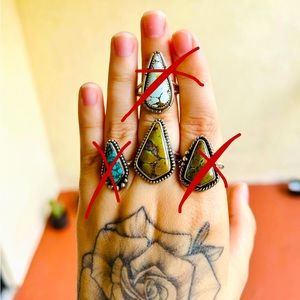 Beautiful green mountain turquoise ring